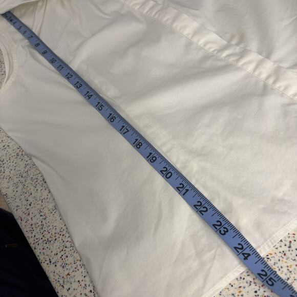 Lafayette 148 White Button-Down Sleeveless Blouse 14 Large XL Designer Collar - Picture 7 of 7